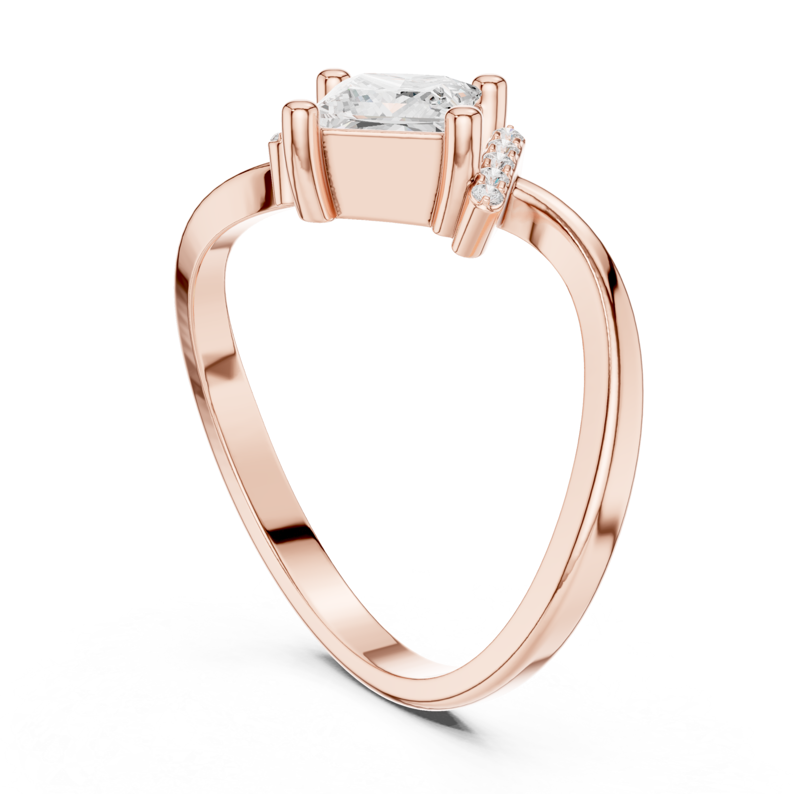  Rose Gold Celestial Prism Radiance Ring Left View