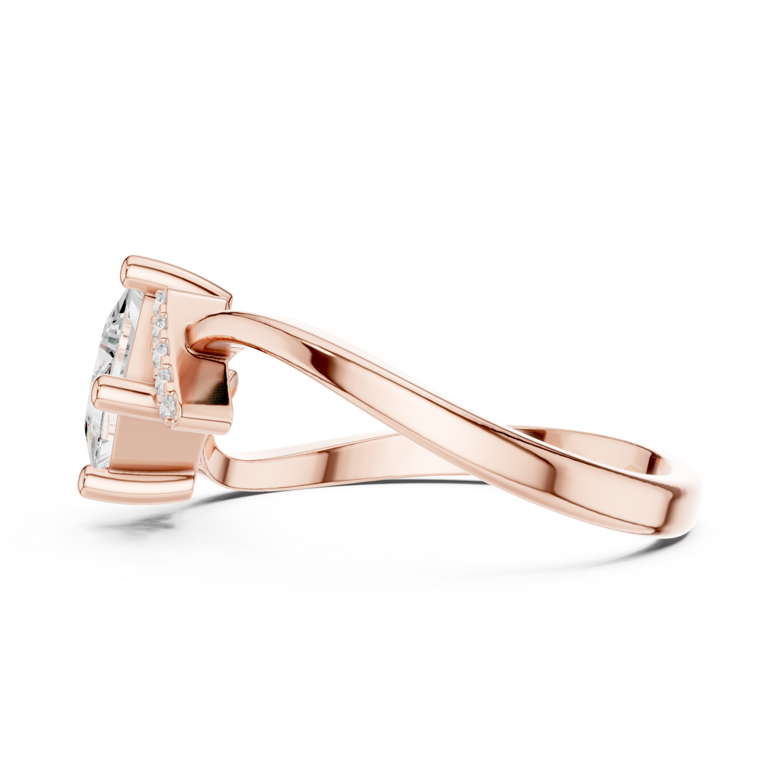  Rose Gold Celestial Prism Radiance Ring Side View