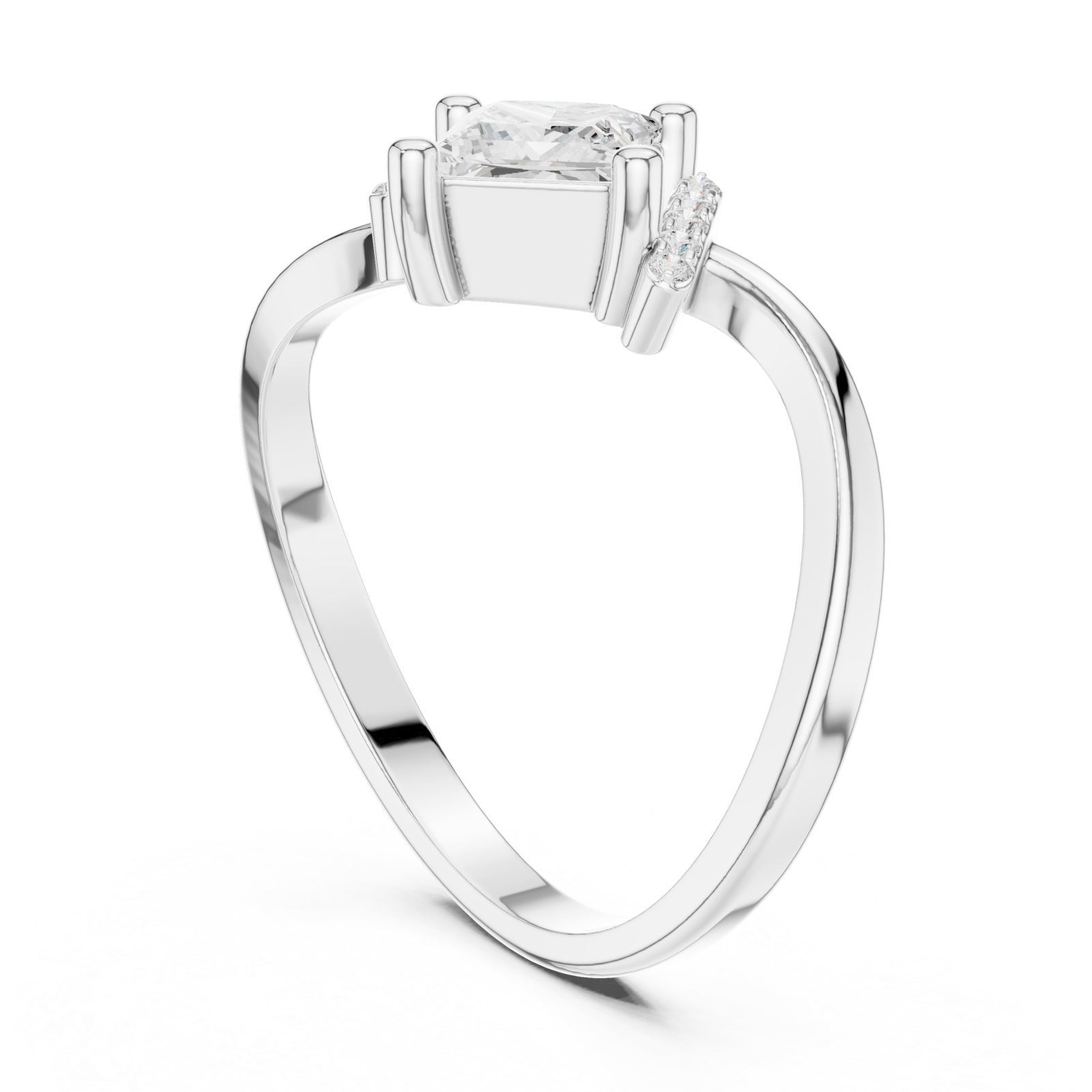  White Gold Celestial Prism Radiance Ring Left View