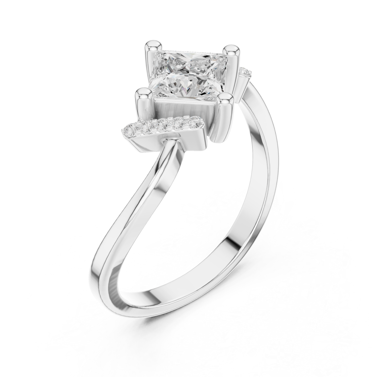  White Gold Celestial Prism Radiance Ring Right View