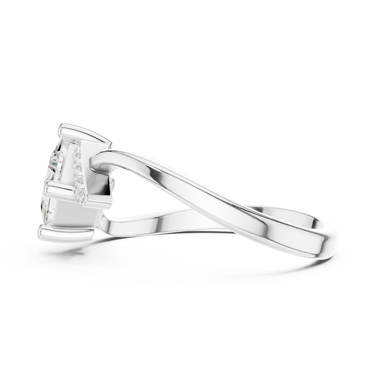  White Gold Celestial Prism Radiance Ring Side View