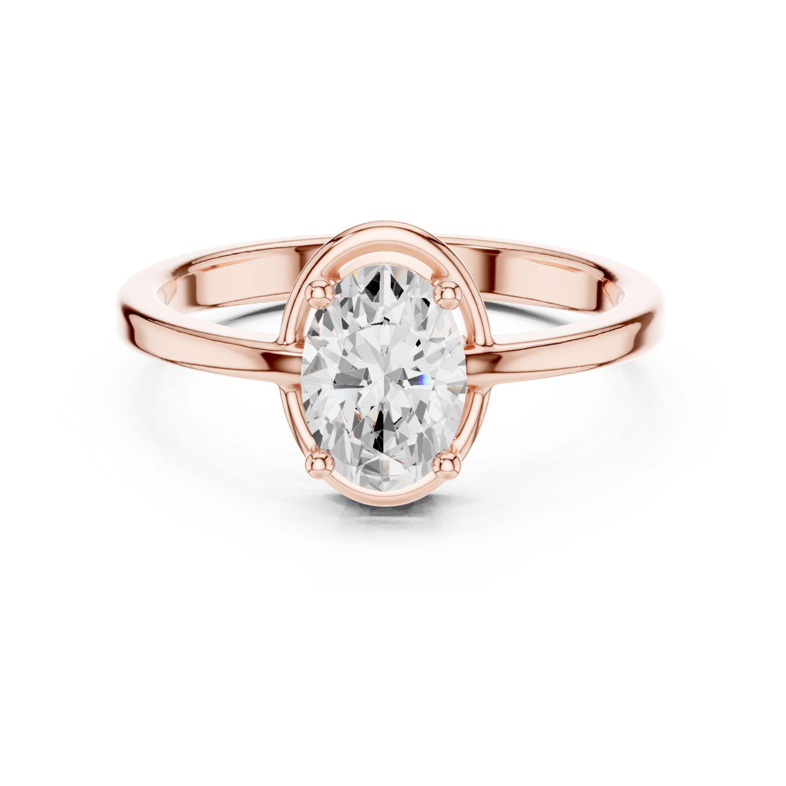  Rose Gold Celestial Aura Sparkle Ring Front View