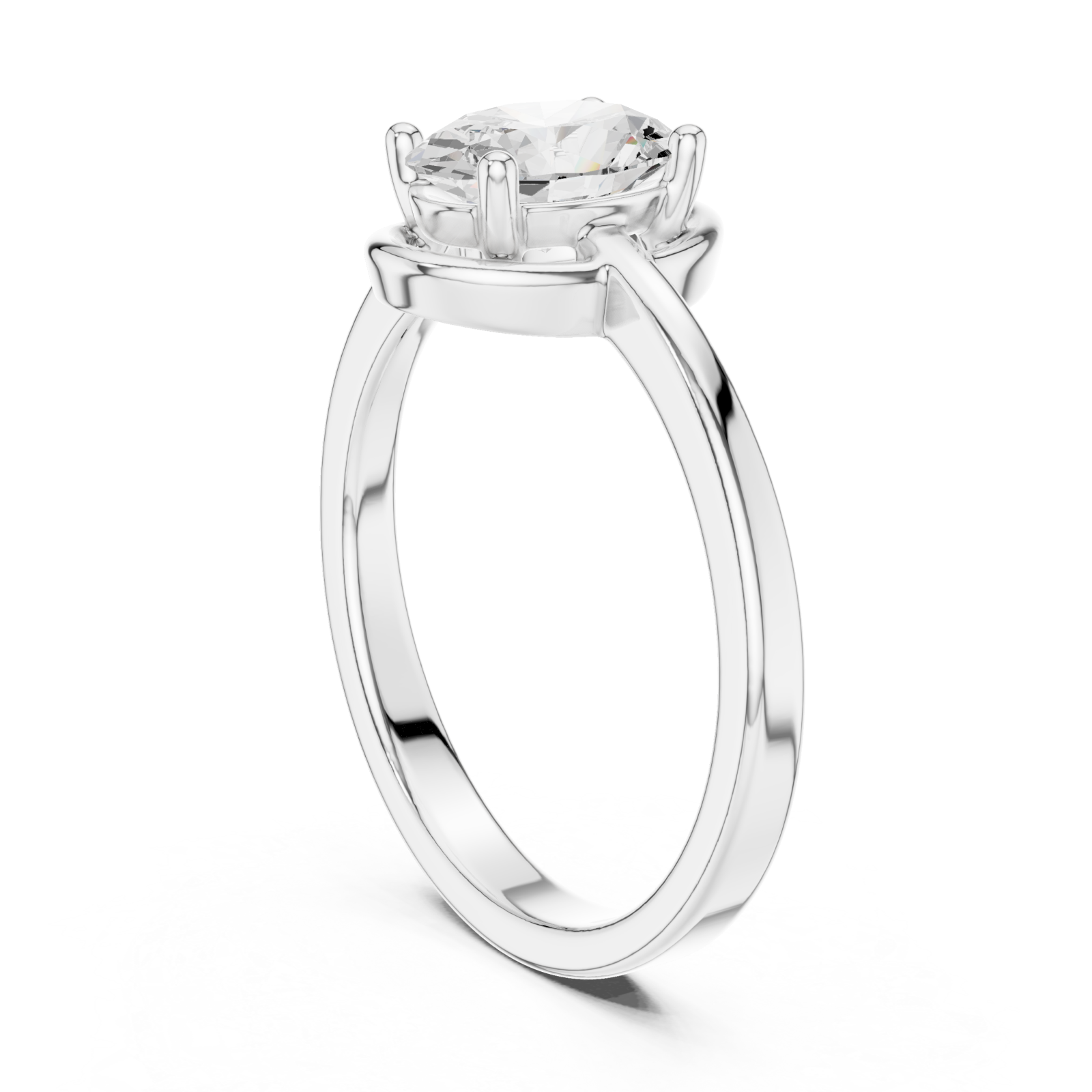  White Gold Celestial Aura Sparkle Ring Left View