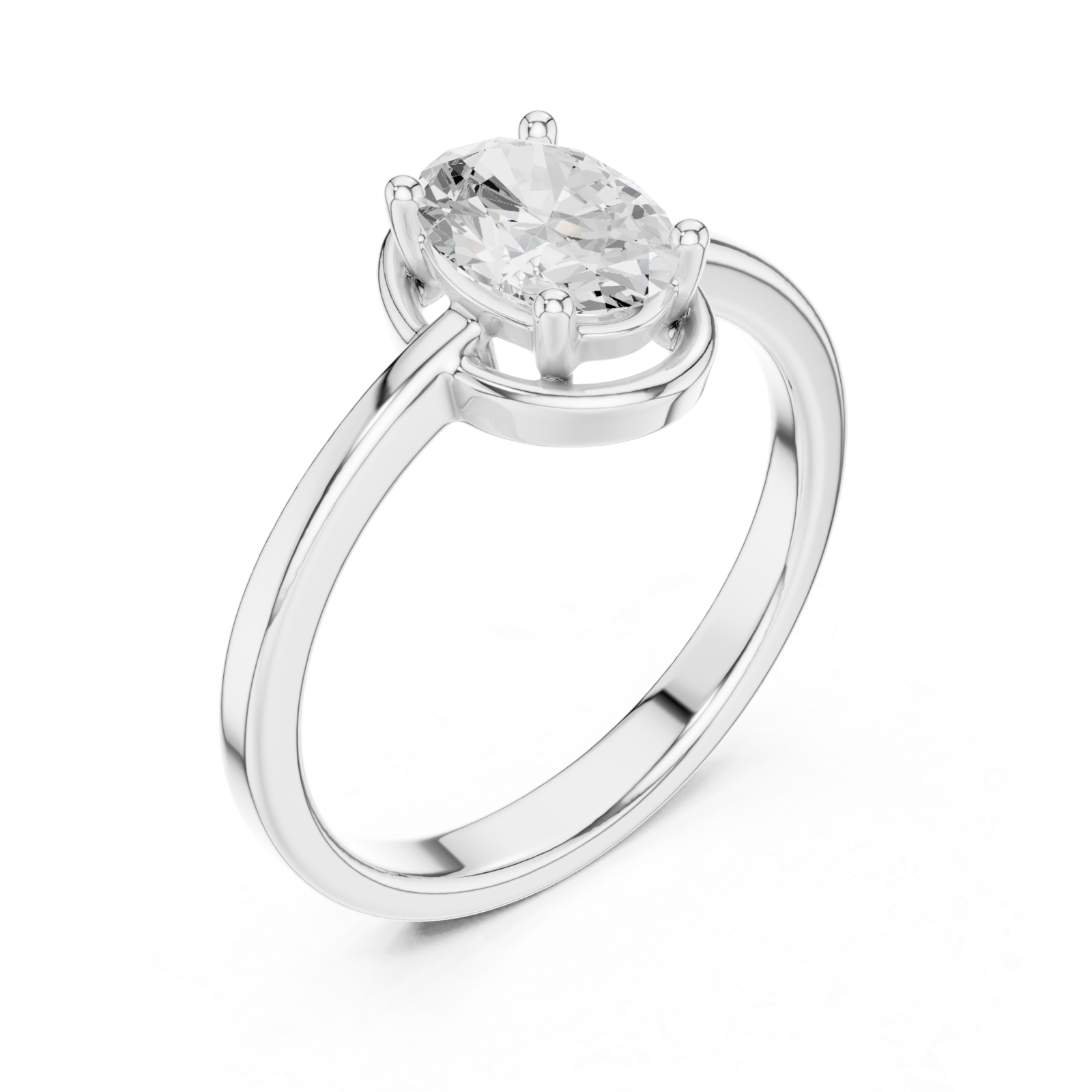  White Gold Celestial Aura Sparkle Ring Right View