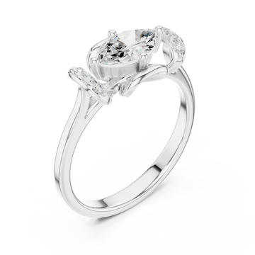  White Gold Eternal Grace Halo Solitaire Ring Right View