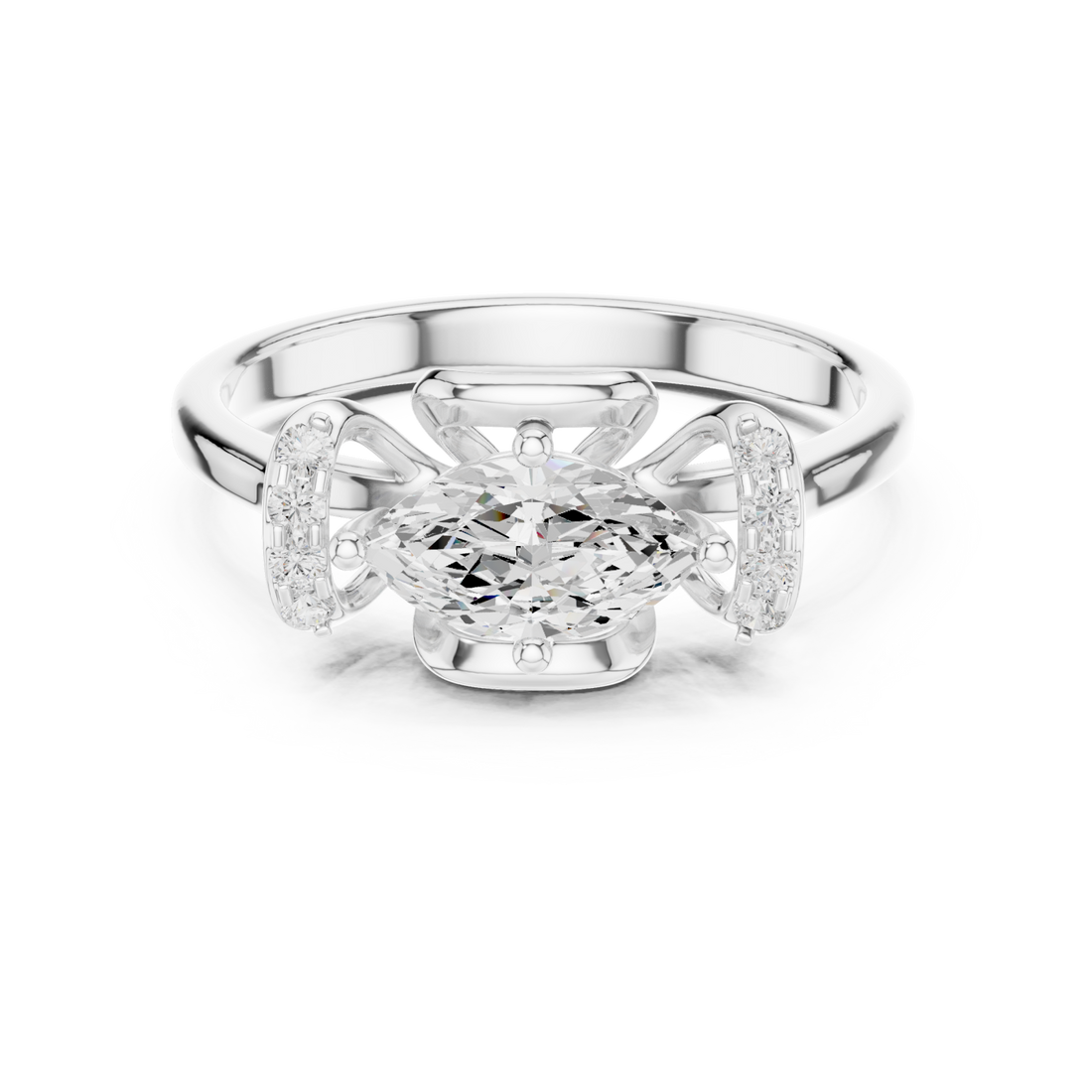  White Gold Eternal Grace Halo Solitaire Ring Right View