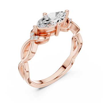  Rose Gold Ode to Nature Romance Engagement Ring Right View