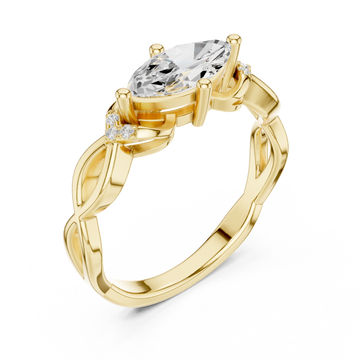 Gold Ode to Nature Romance Engagement Ring Right View