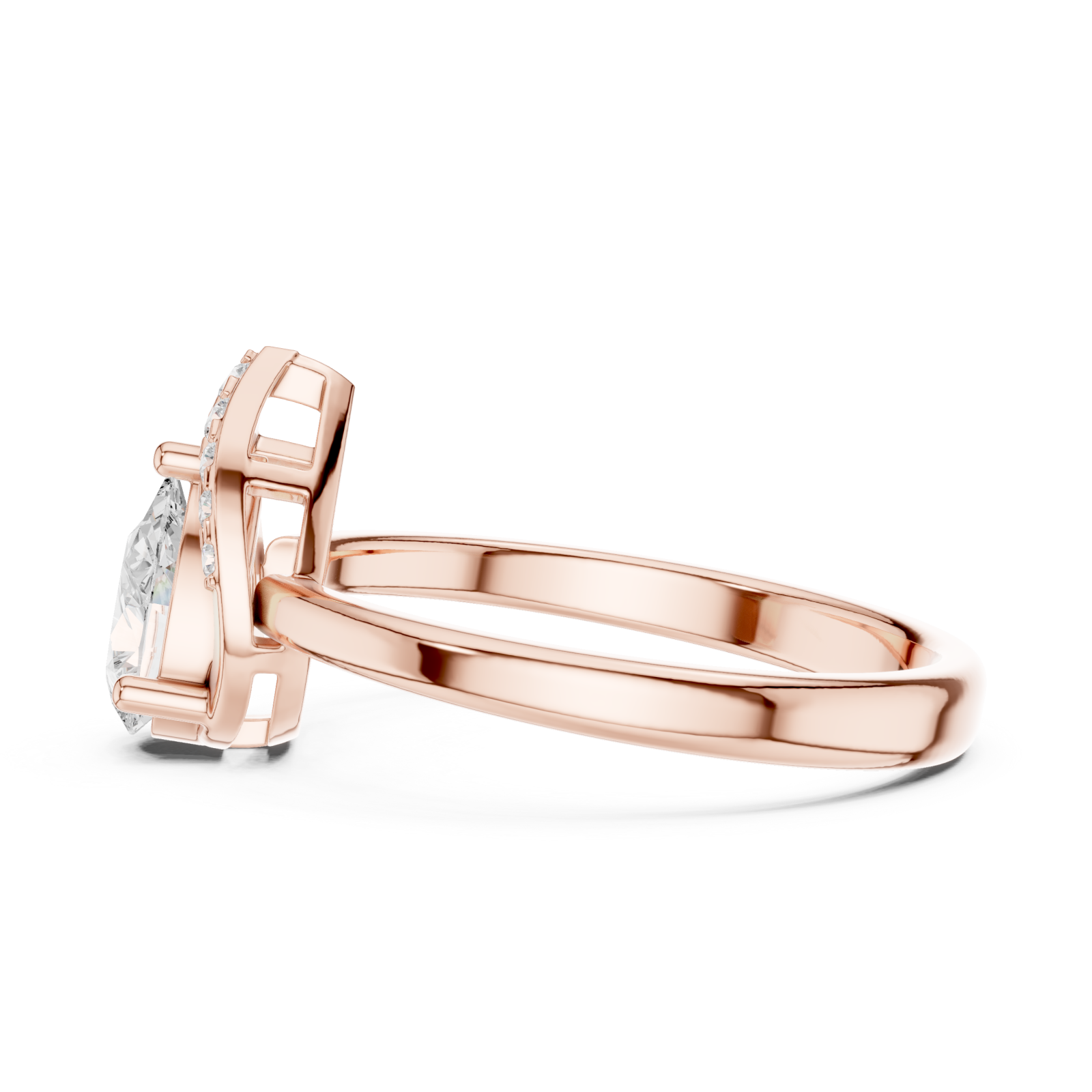  Rose Gold Harmony Embrace Tear Band Ring Side View