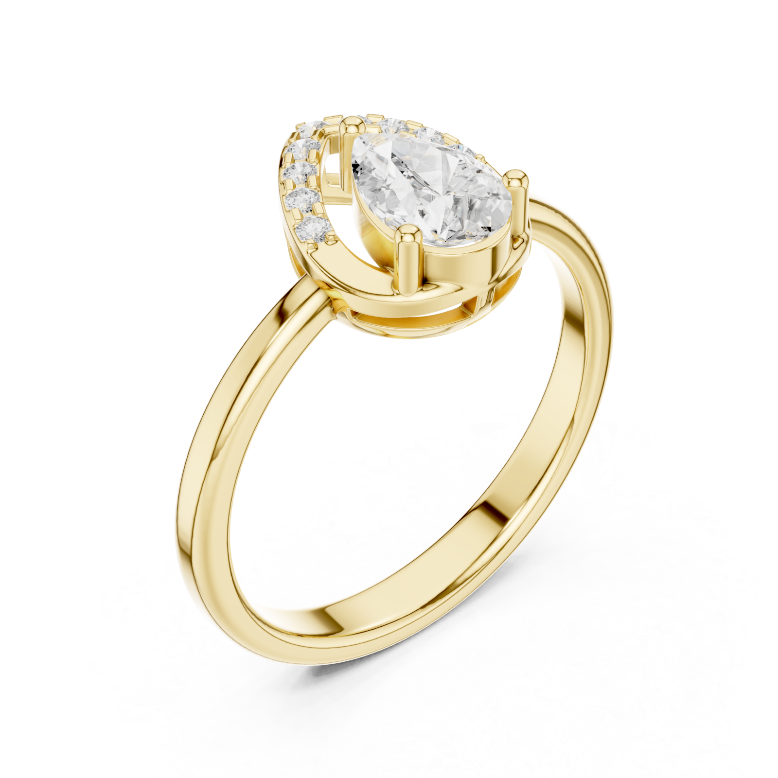 Gold Harmony Embrace Tear Band Ring Right View