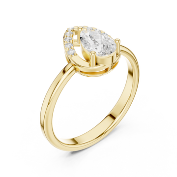 Gold Harmony Embrace Tear Band Ring Right View