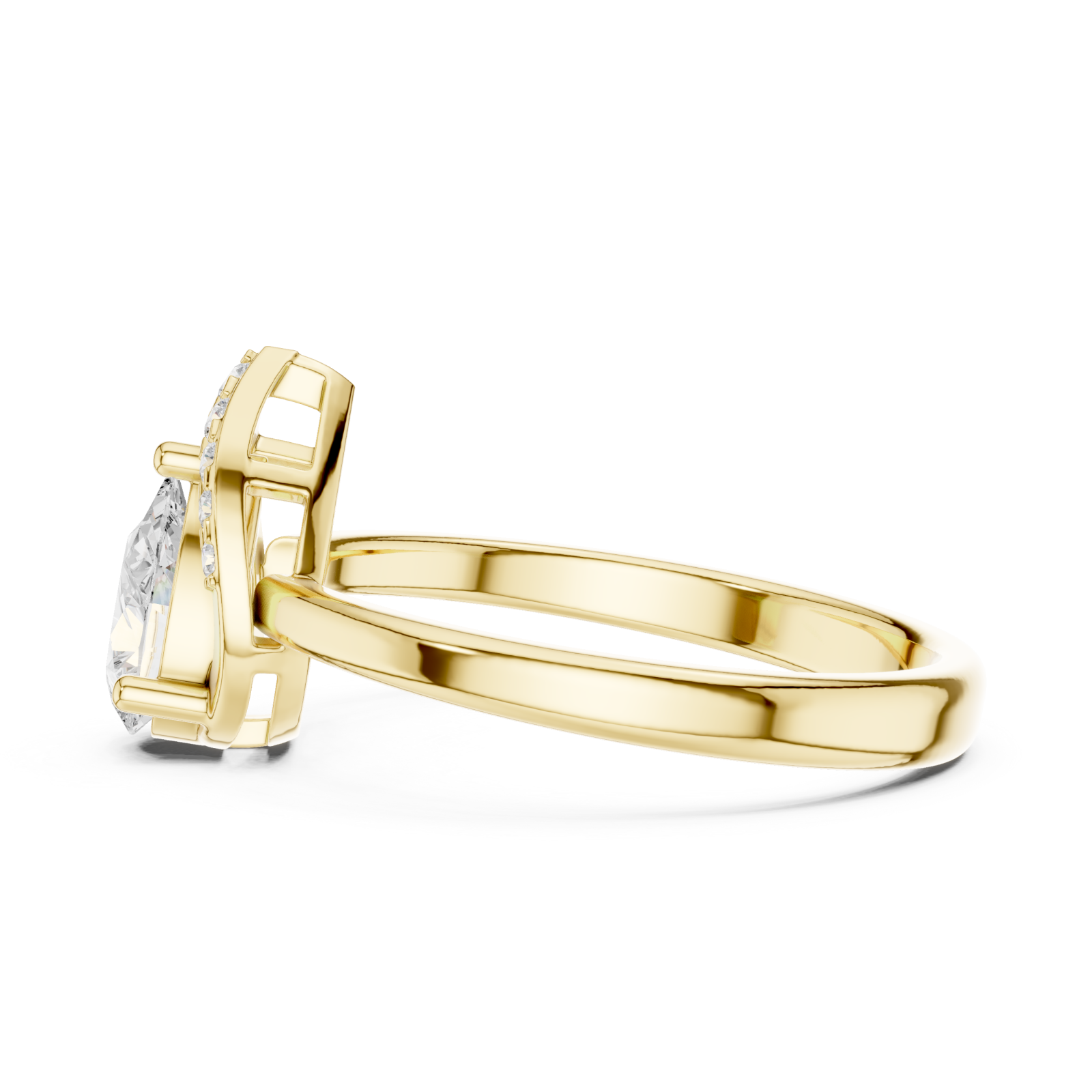  Gold Harmony Embrace Tear Band Ring Side View
