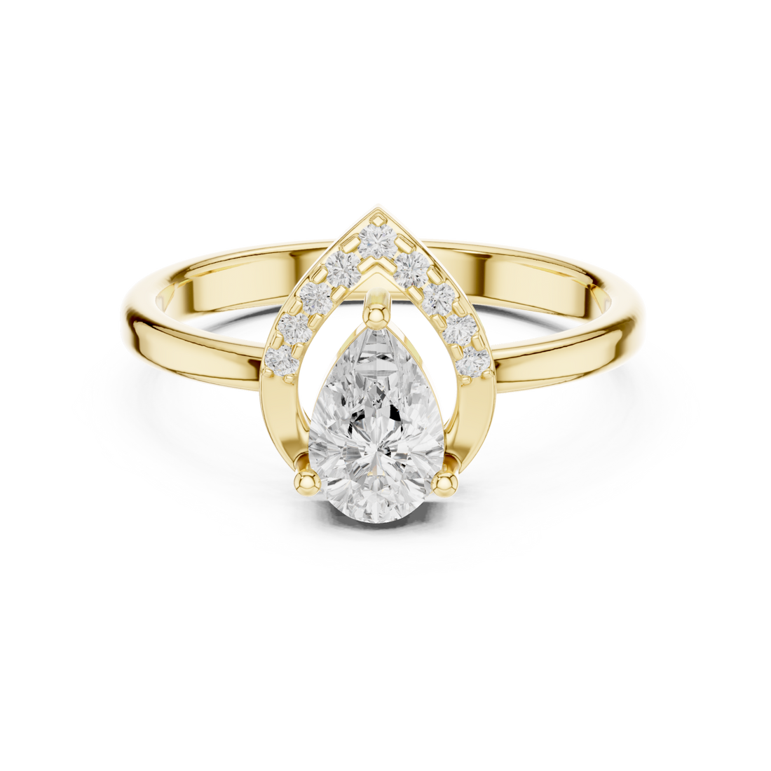 Gold Harmony Embrace Tear Band Ring Right View