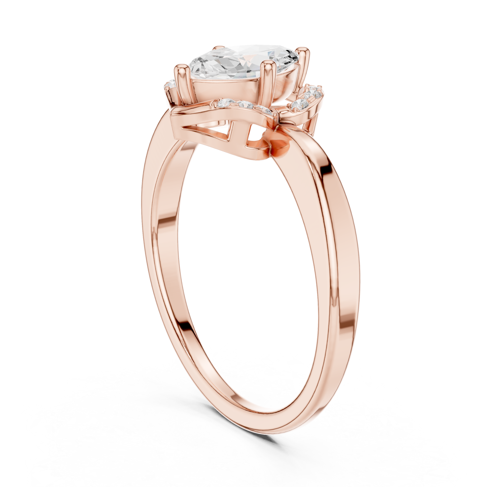  Rose Gold Radiant Flourish Royale Band Left View