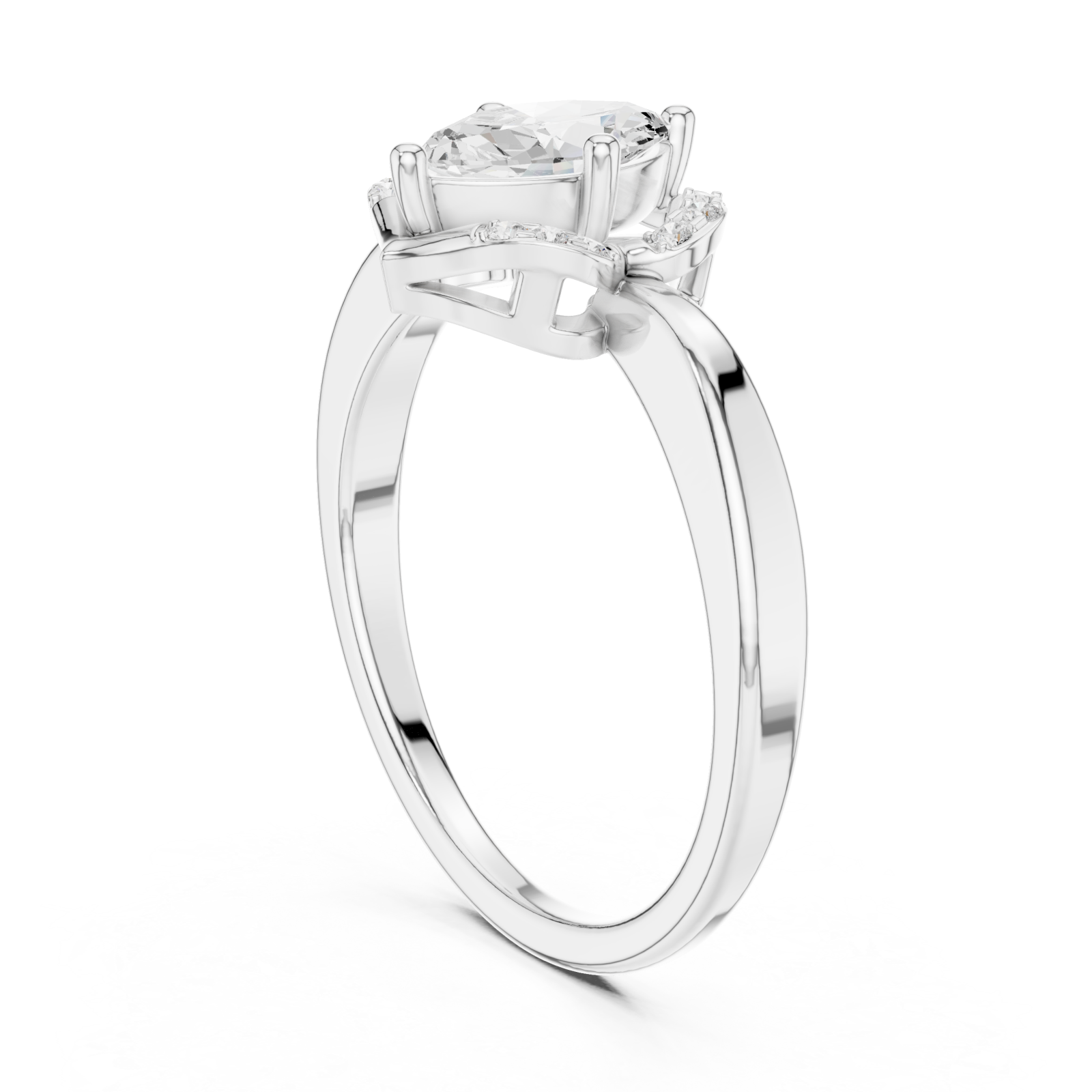  White Gold Radiant Flourish Royale Band Left View