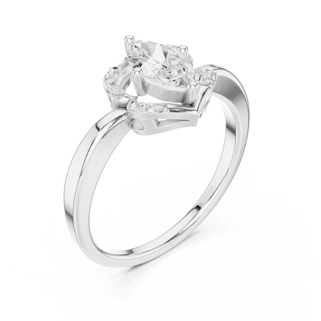  White Gold Radiant Flourish Royale Band Right View