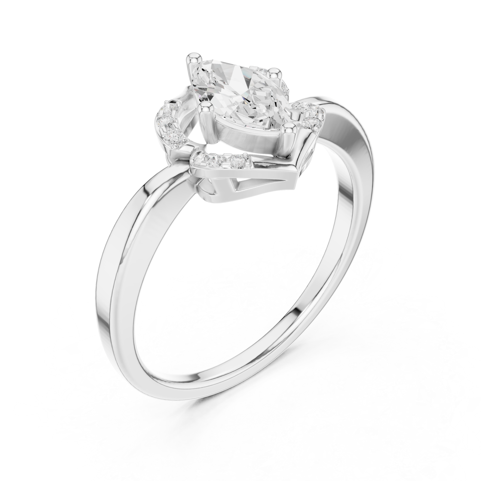  White Gold Radiant Flourish Royale Band Right View