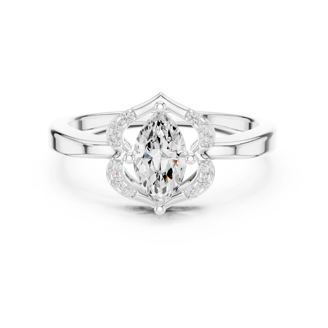  White Gold Radiant Flourish Royale Band Right View