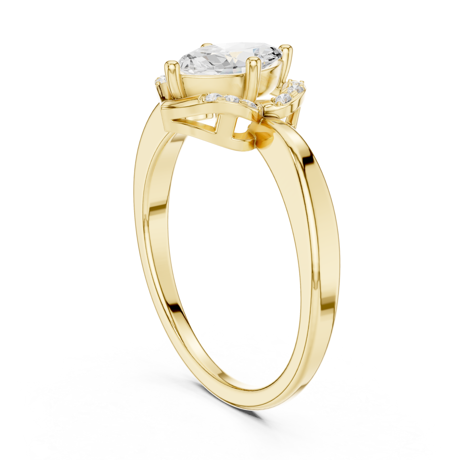  Gold Radiant Flourish Royale Band Left View