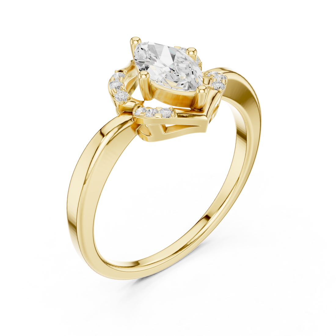Gold Radiant Flourish Royale Band Right View