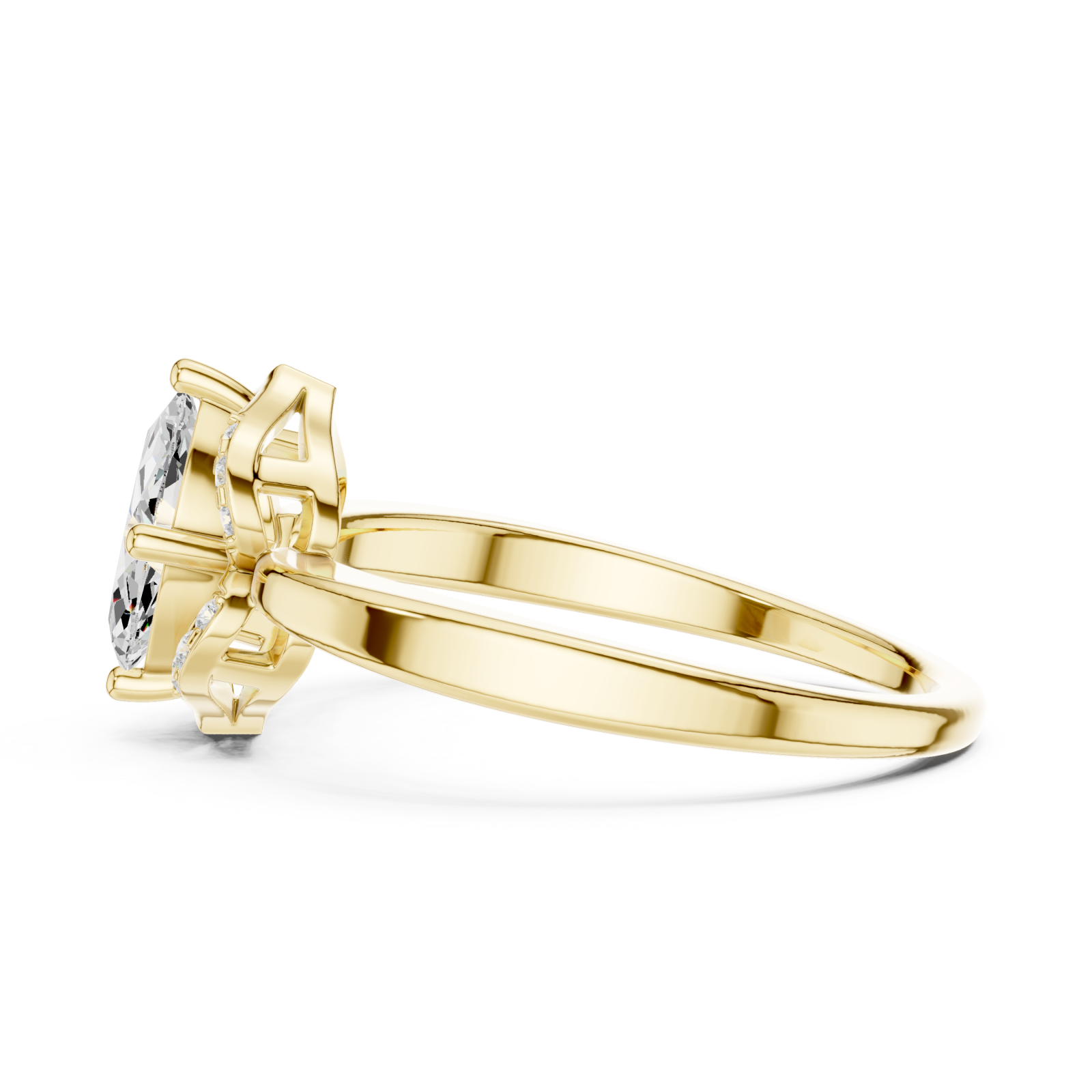  Gold Radiant Flourish Royale Band Side View