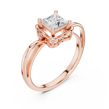 Rose Gold Radiant Square Promise Ring Right View