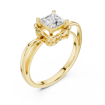 Gold Radiant Square Promise Ring Right View