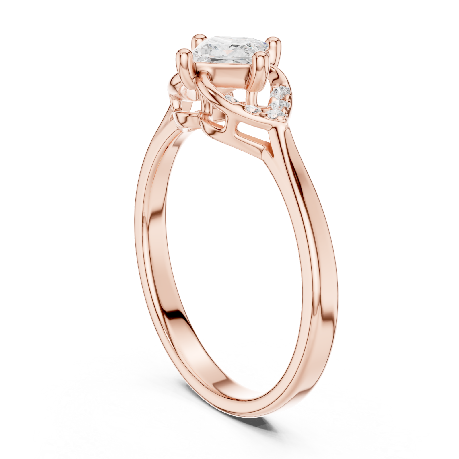  Rose Gold Radiant Muse Band Ring Left View