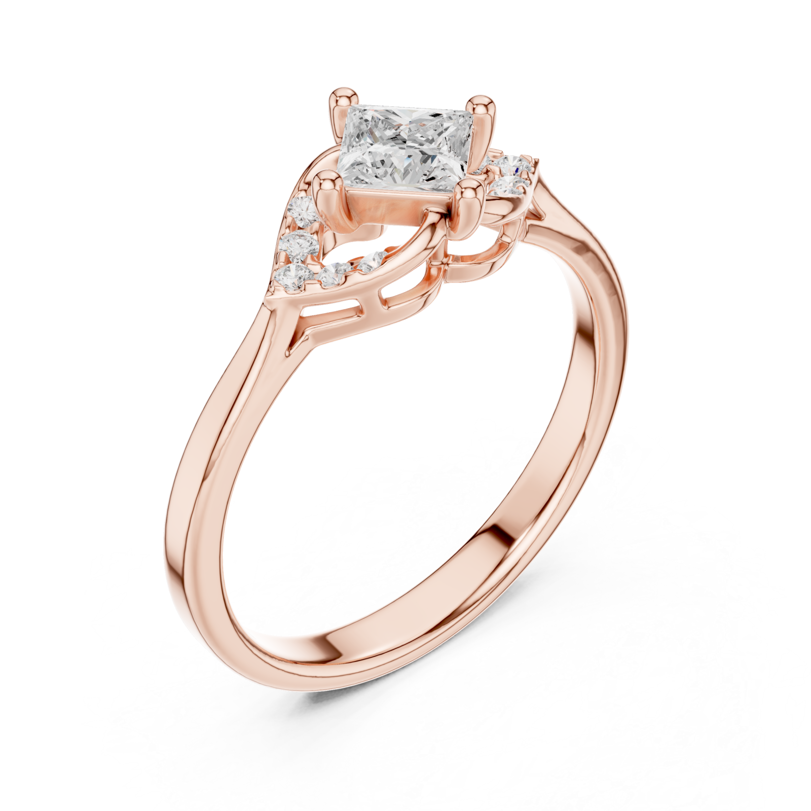 Rose Gold Radiant Muse Band Ring Right View