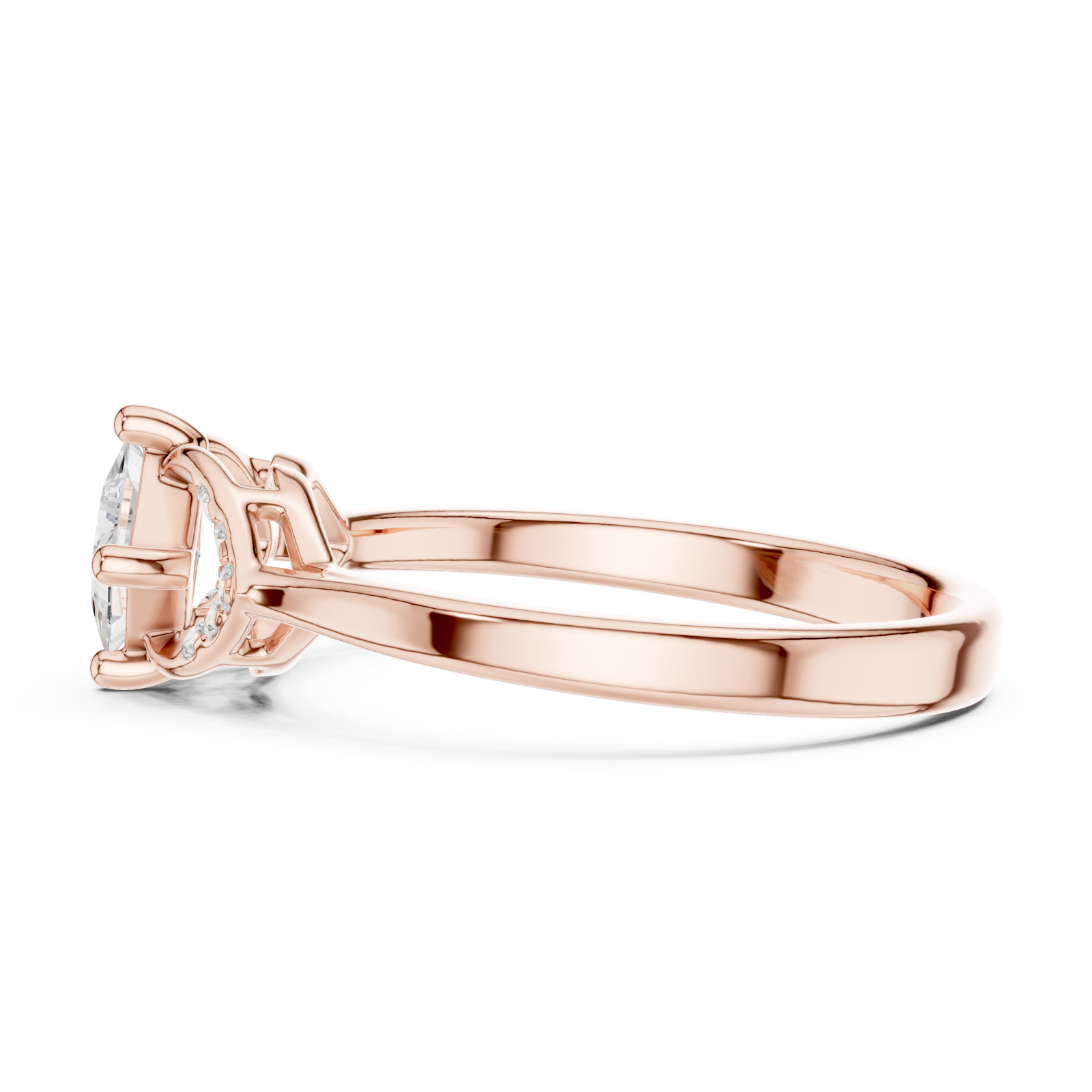  Rose Gold Radiant Muse Band Ring Side View