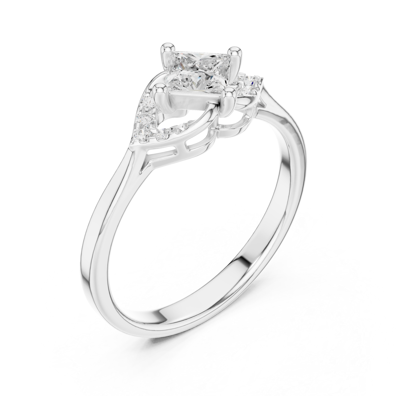  White Gold Radiant Muse Band Ring Right View
