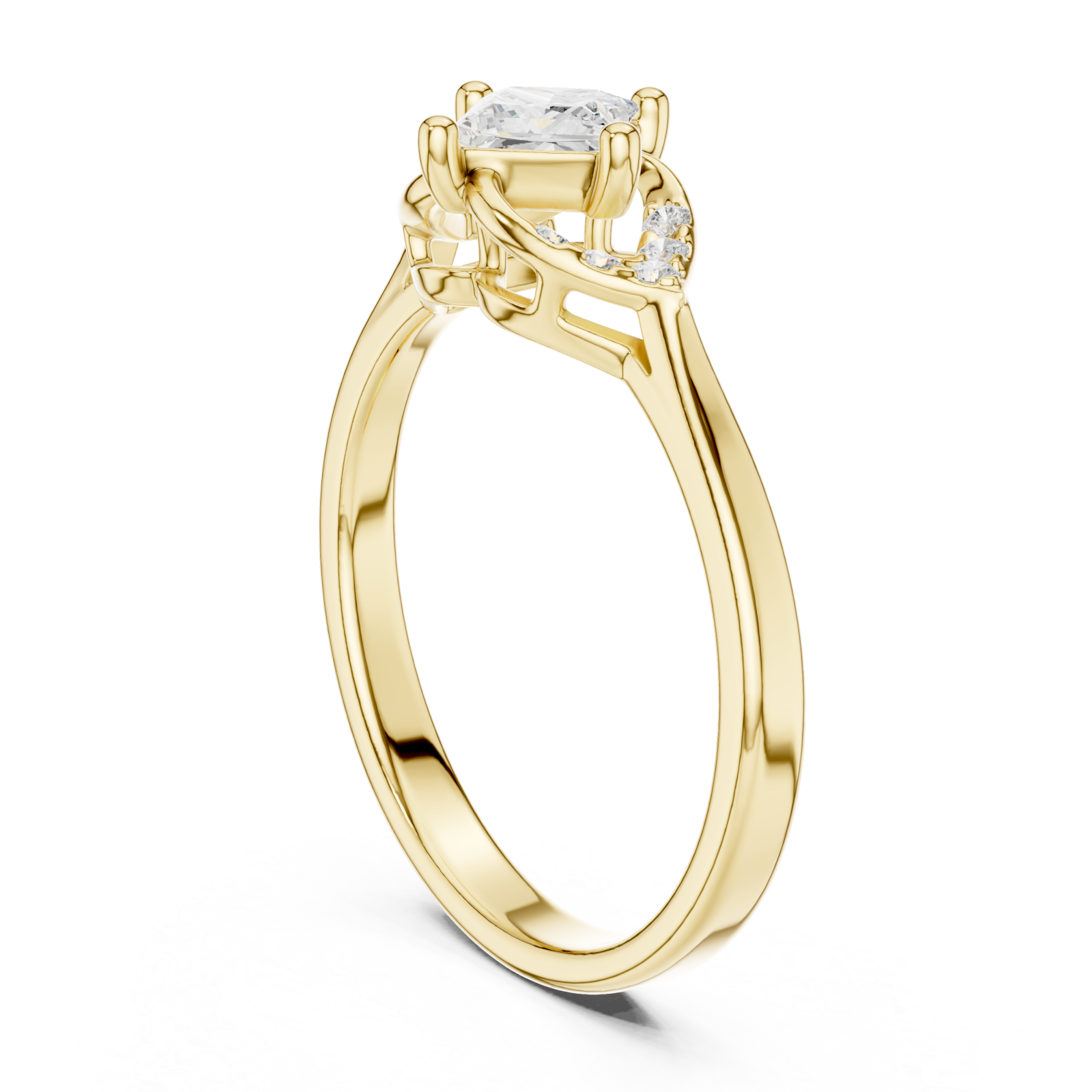  Gold Radiant Muse Band Ring Left View