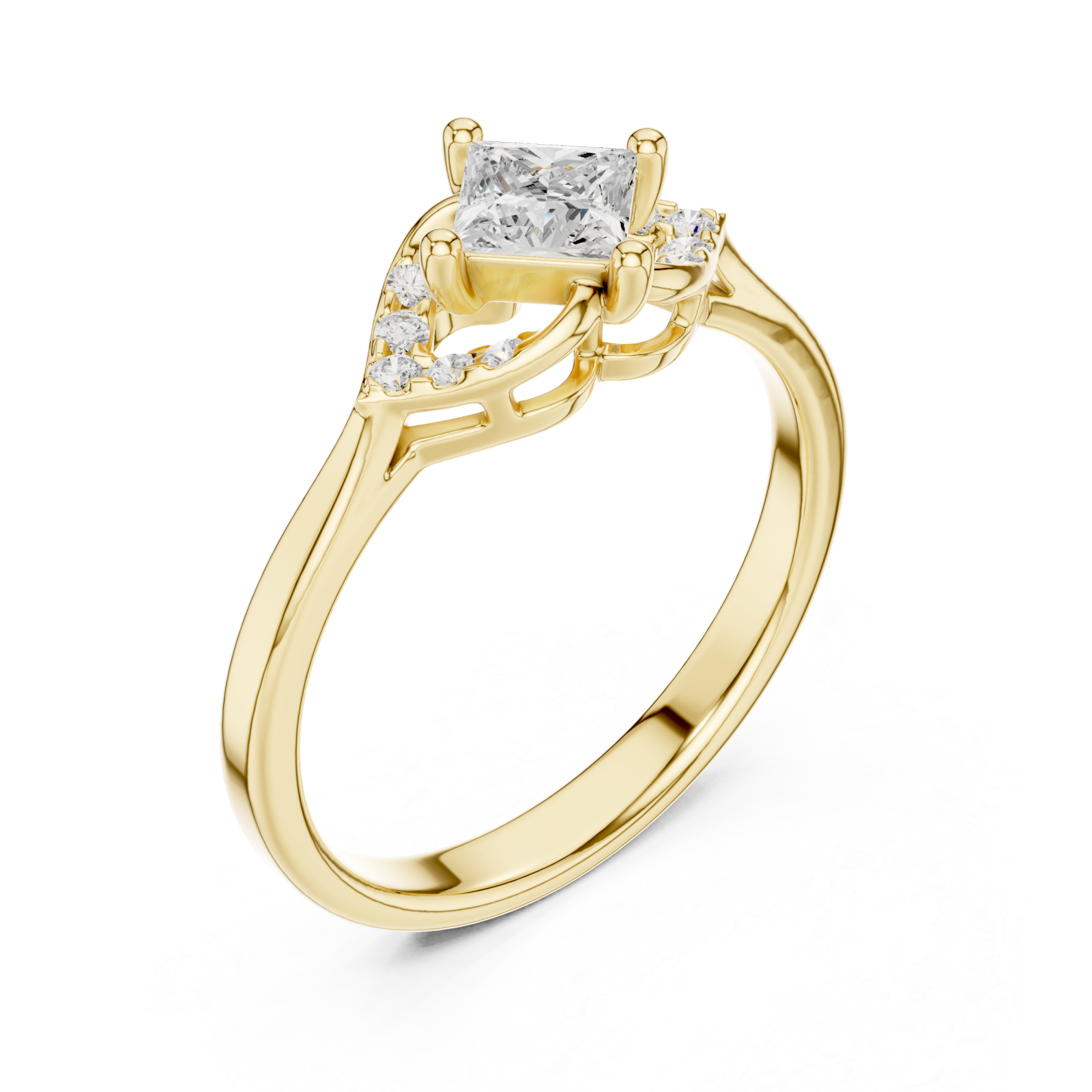 Gold Radiant Muse Band Ring Right View