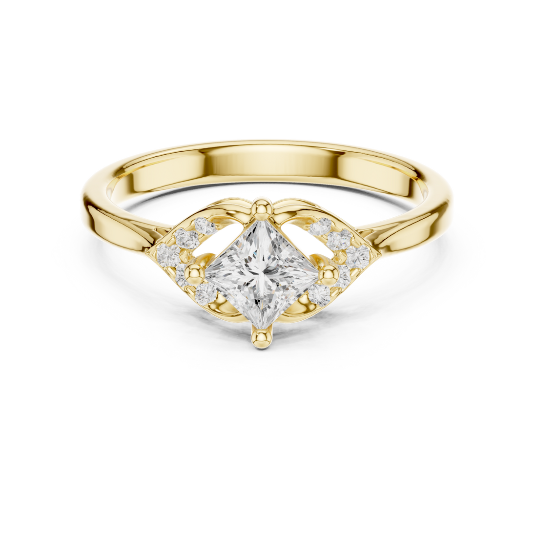 Gold Radiant Muse Band Ring Right View