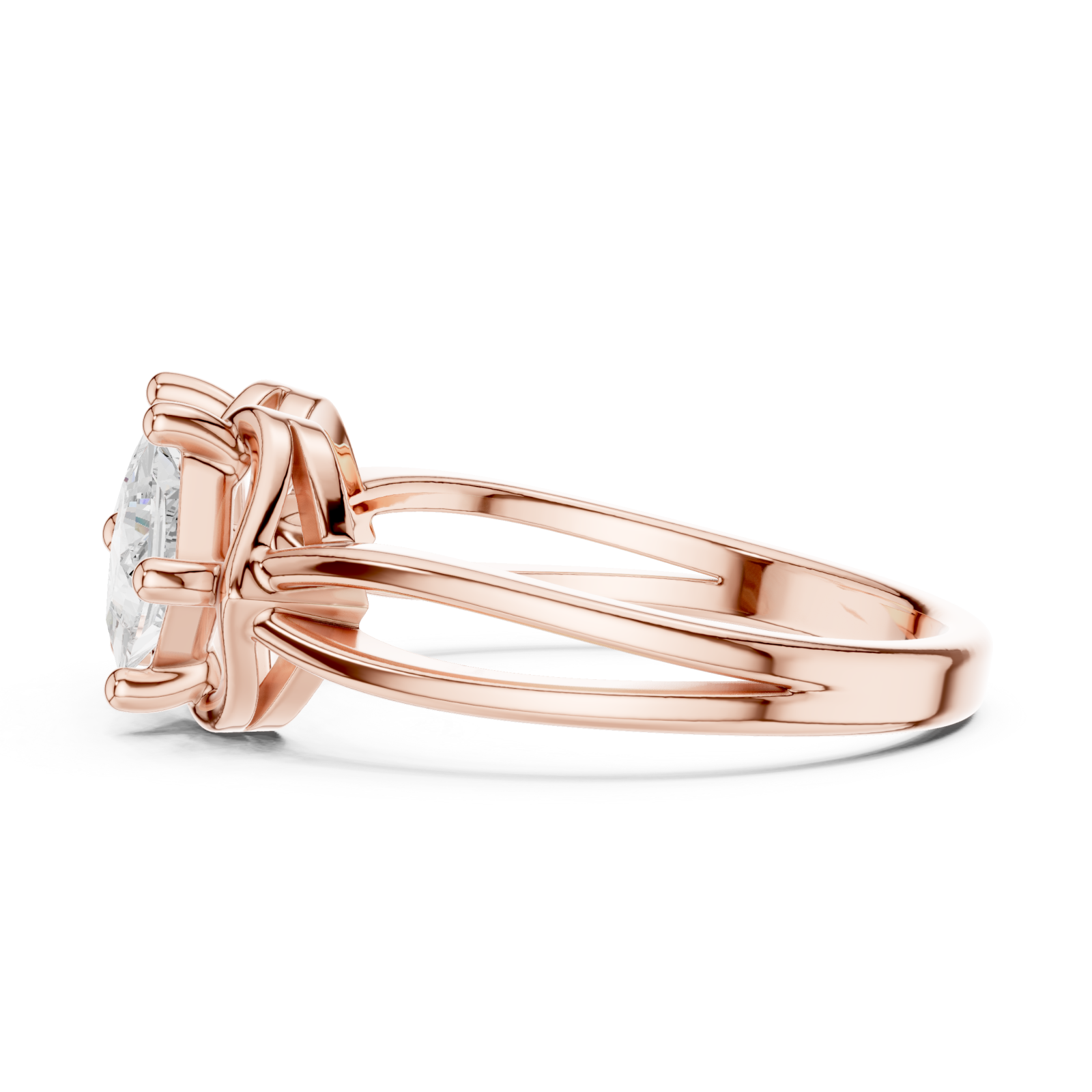  Rose Gold Radiant Twin Vision Woven Band Ring Side View