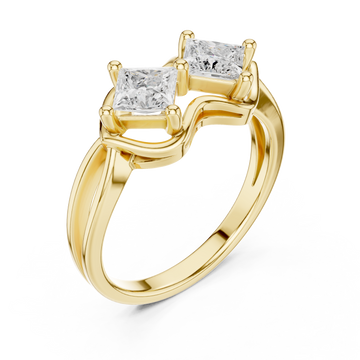 Gold Radiant Twin Vision Woven Band Ring Right View