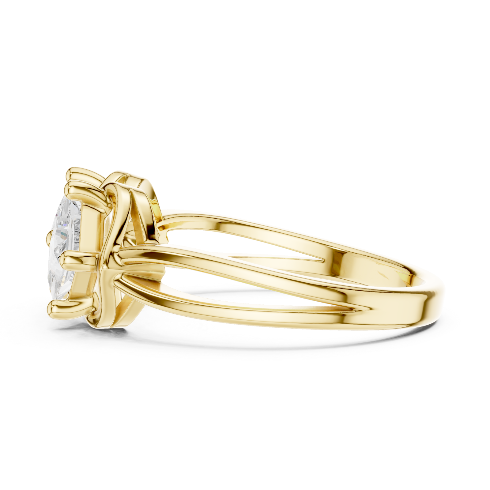  Gold Radiant Twin Vision Woven Band Ring Side View