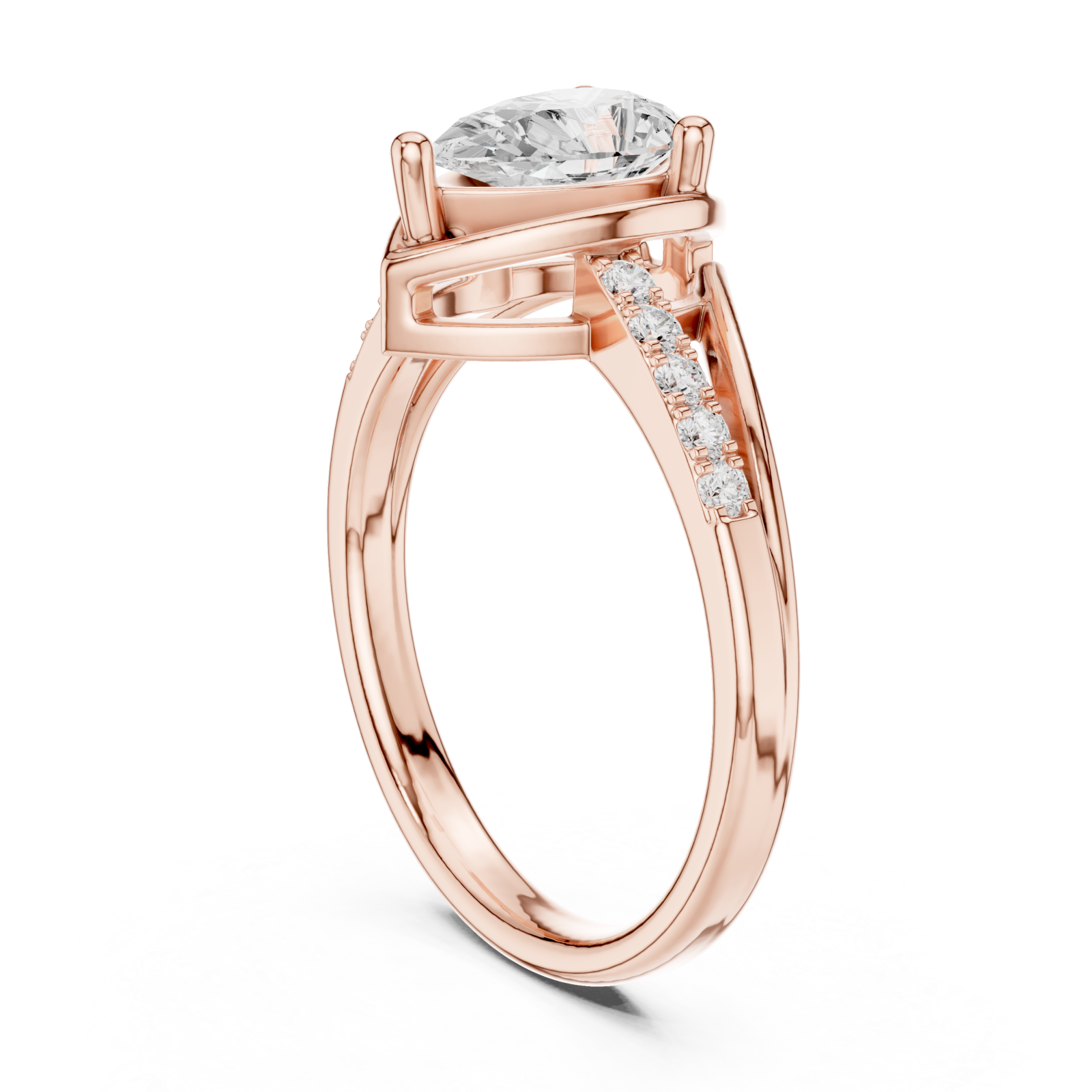  Rose Gold Radiant Splendor Embrace Ring Left View