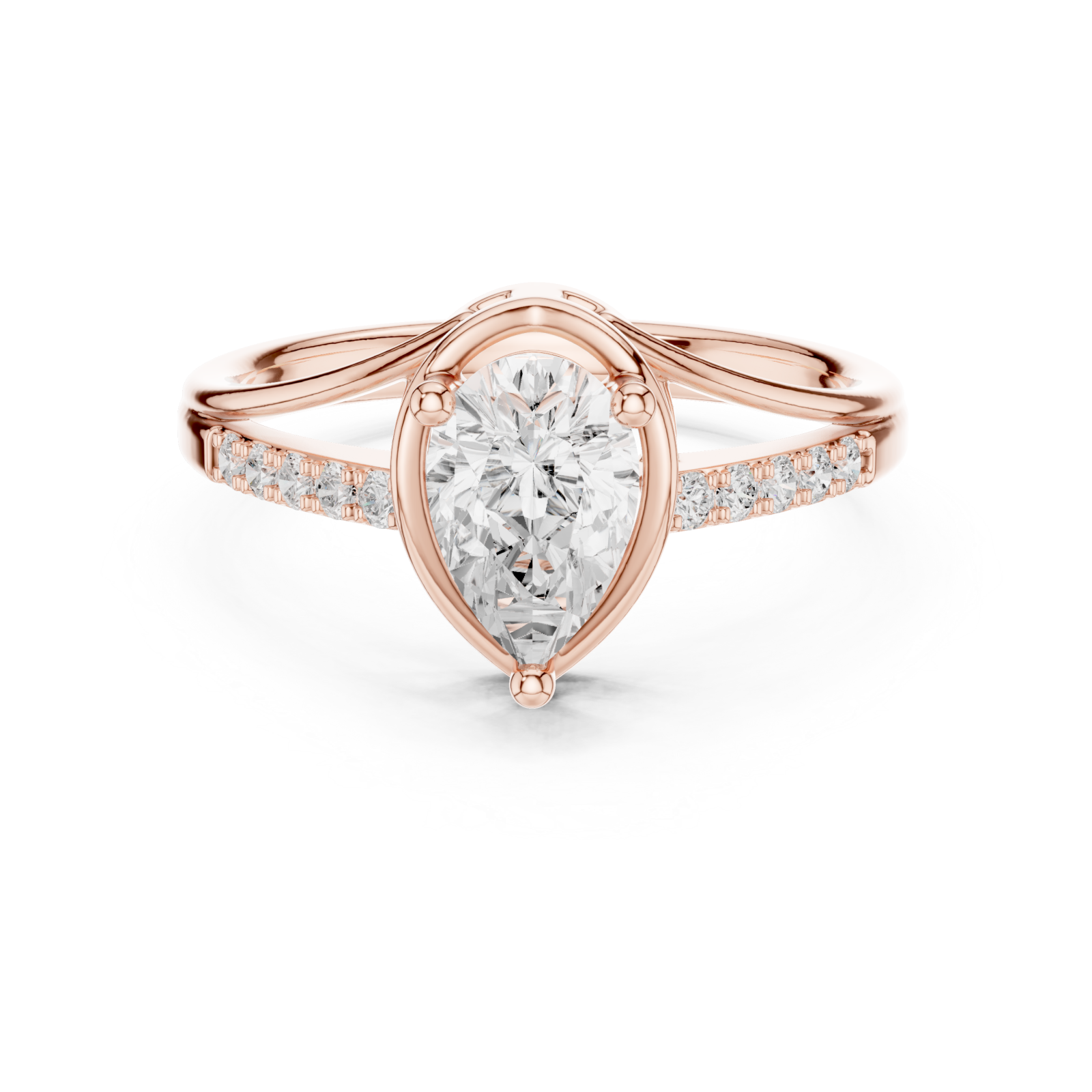  Rose Gold Radiant Splendor Embrace Ring Front View