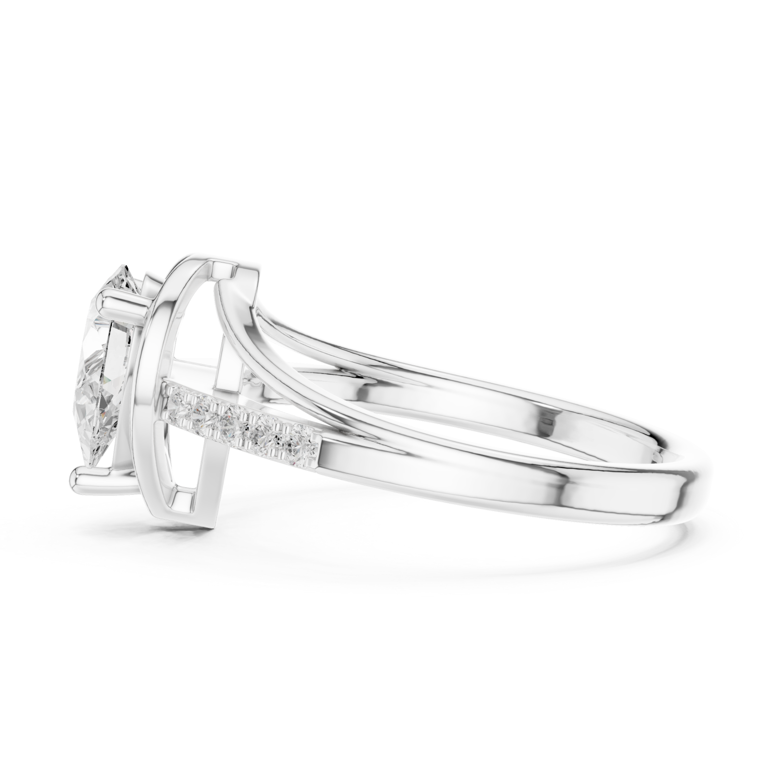  White Gold Radiant Splendor Embrace Ring Side View
