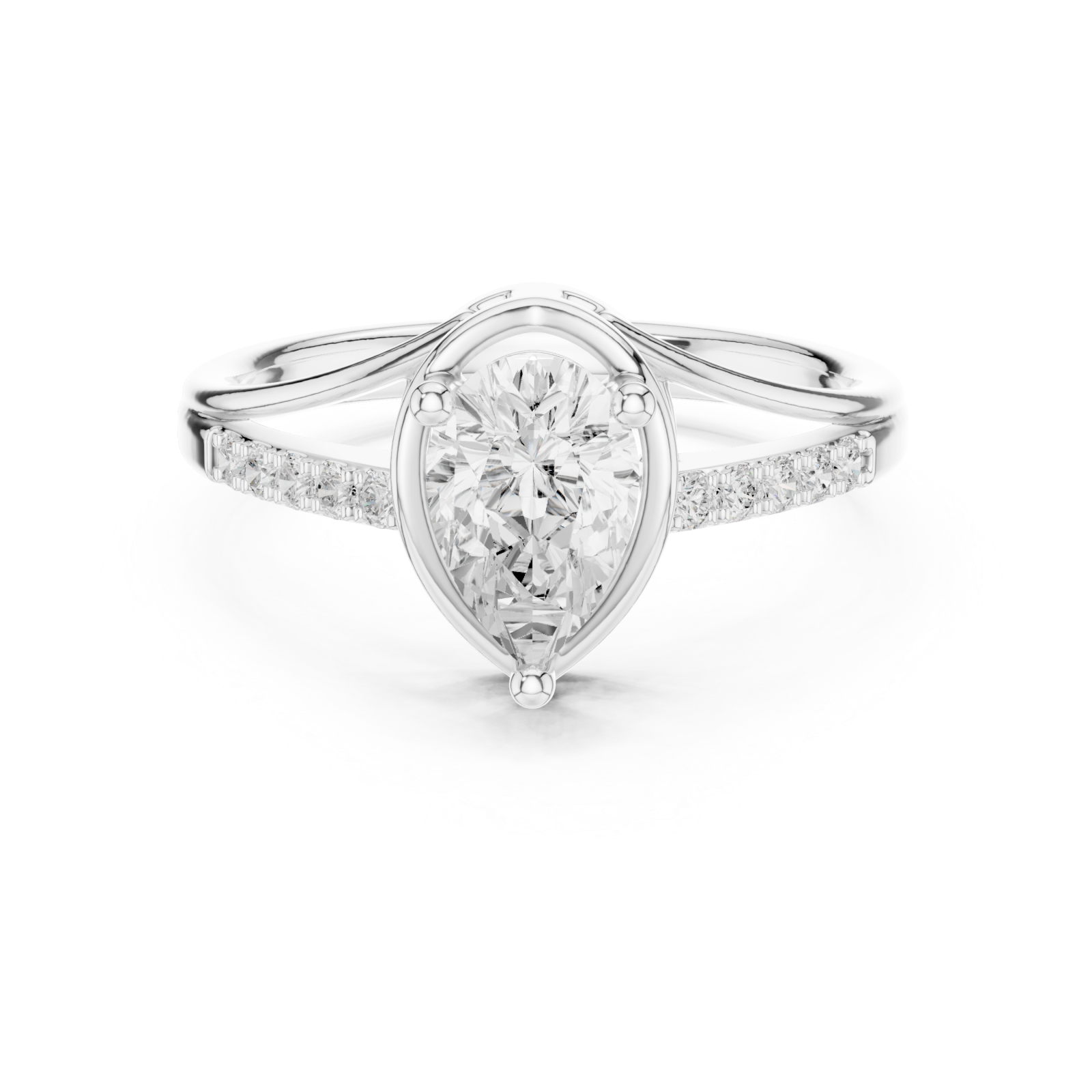  White Gold Radiant Splendor Embrace Ring Front View