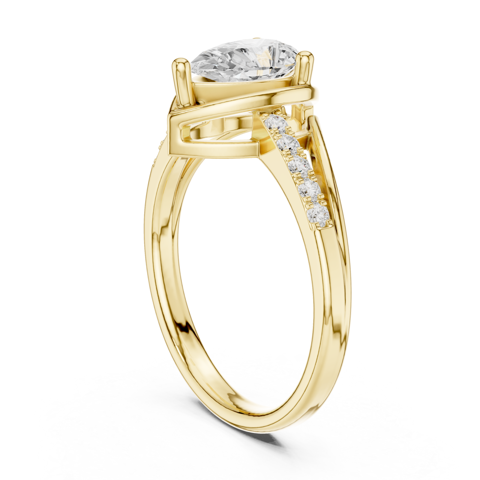  Gold Radiant Splendor Embrace Ring Left View