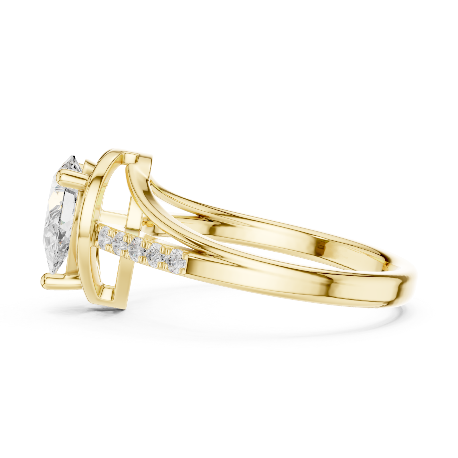  Gold Radiant Splendor Embrace Ring Side View