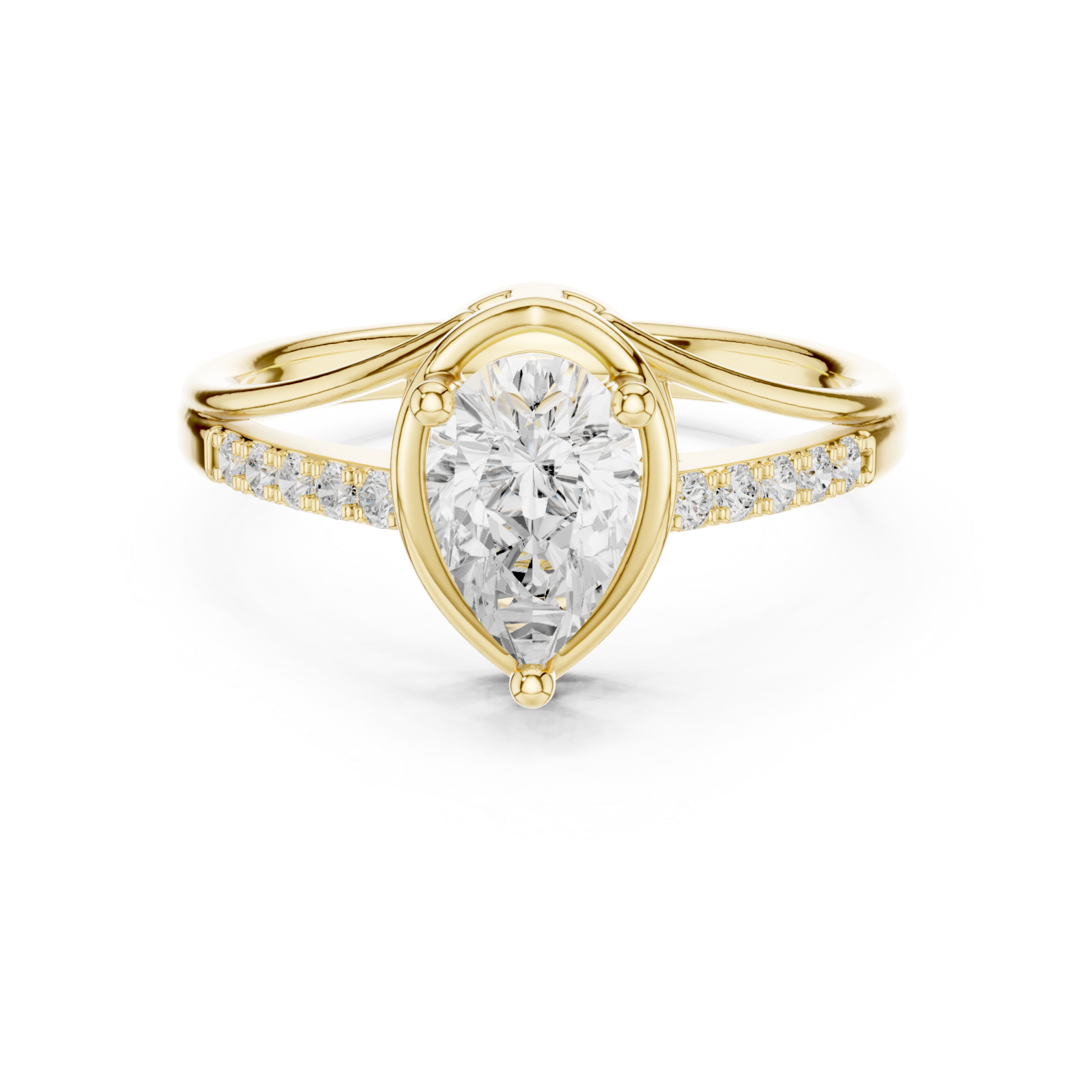  Gold Radiant Splendor Embrace Ring Front View