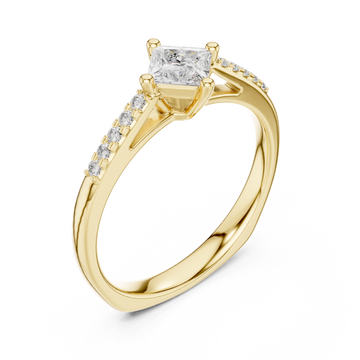 Gold Luminara Princess Accent Band Ring Right View