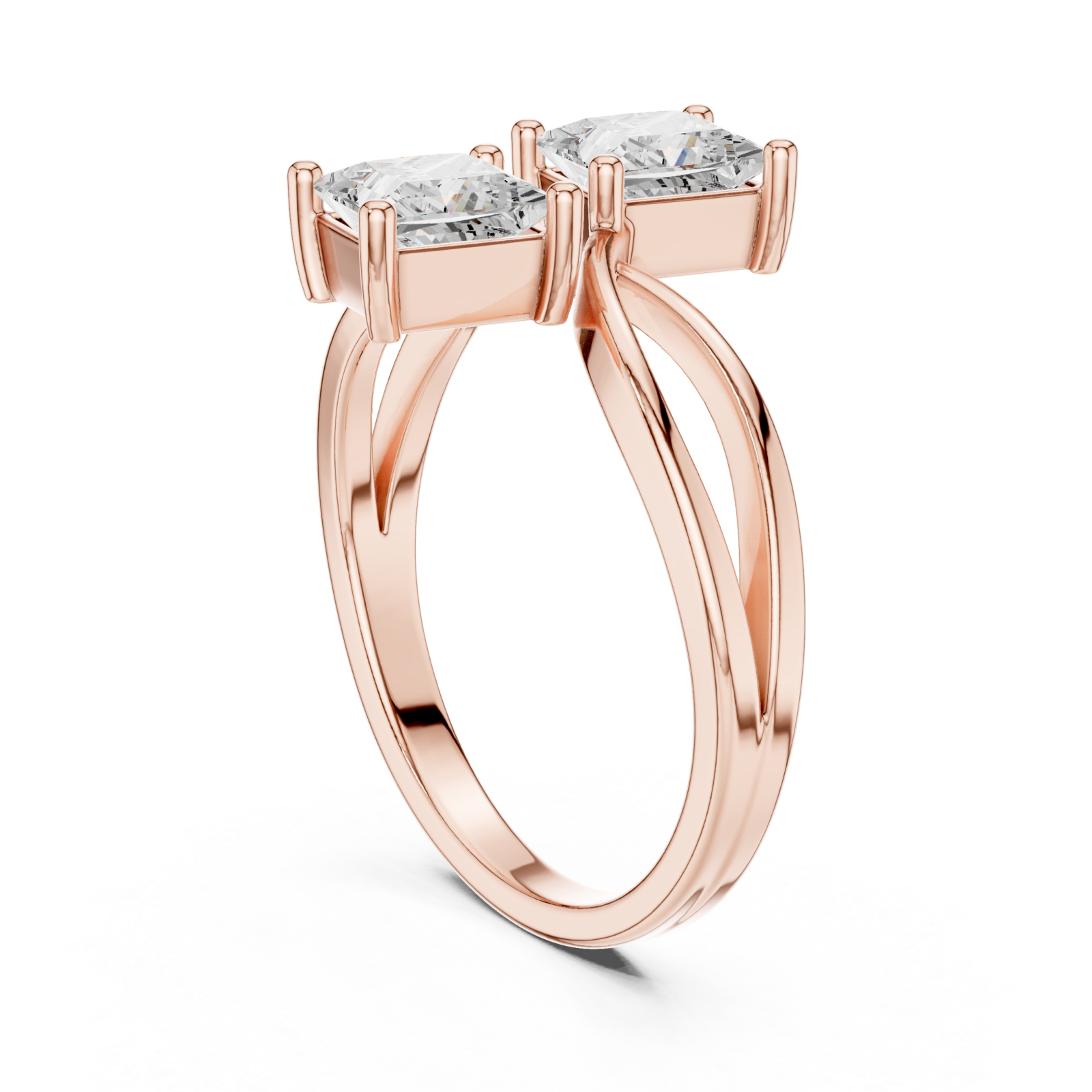  Rose Gold Celestial Pathway Regal Duo Ring Left View