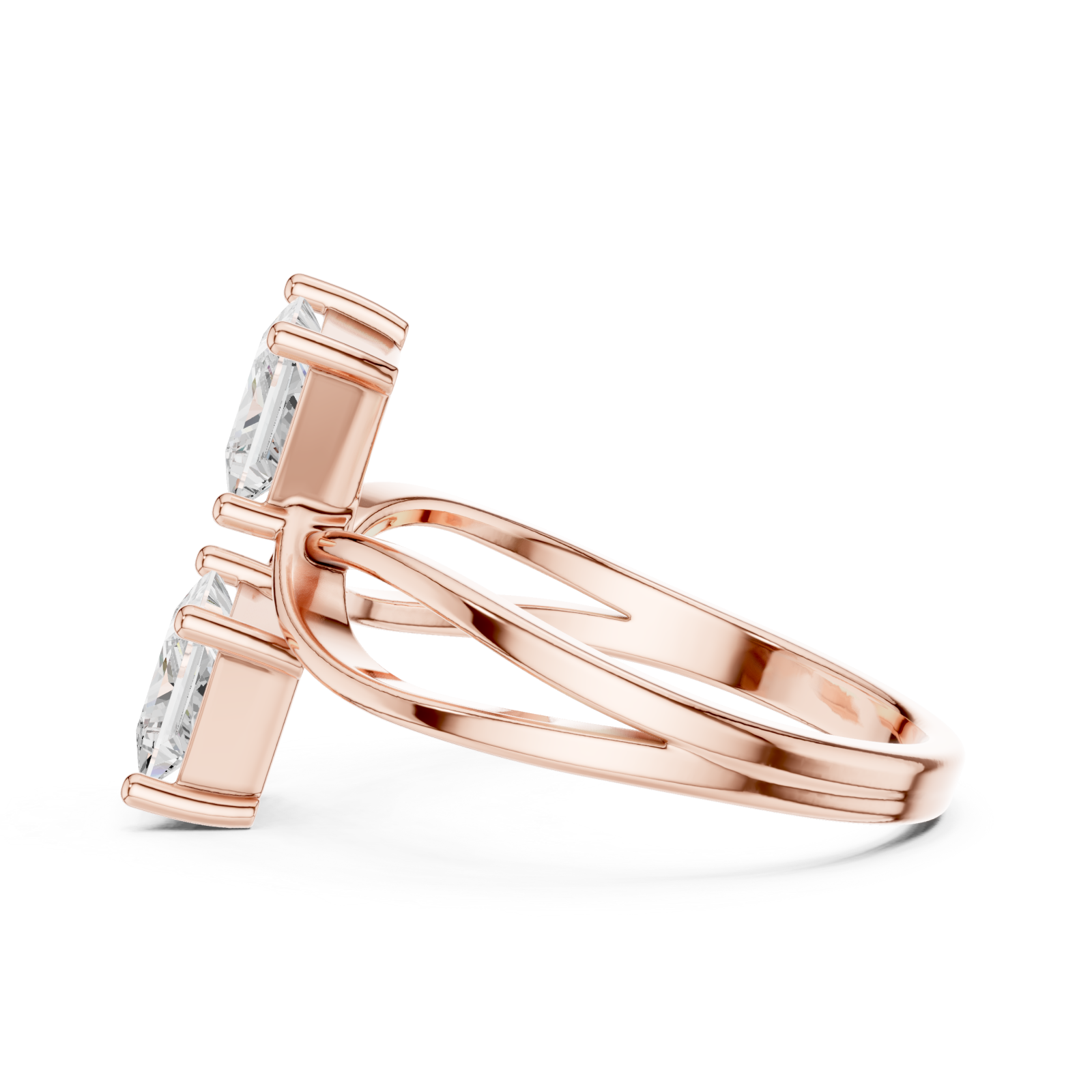  Rose Gold Celestial Pathway Regal Duo Ring Side View