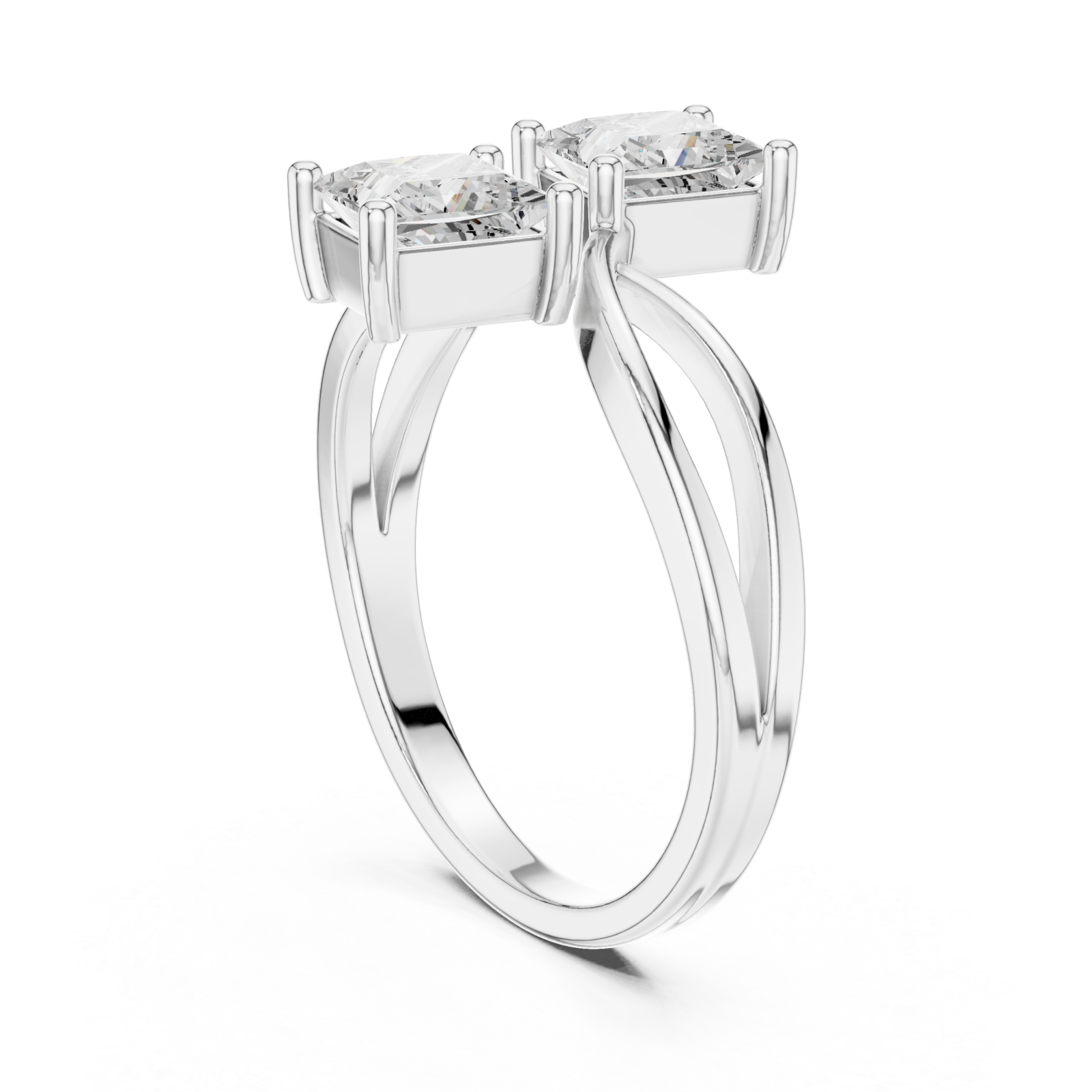  White Gold Celestial Pathway Regal Duo Ring Left View
