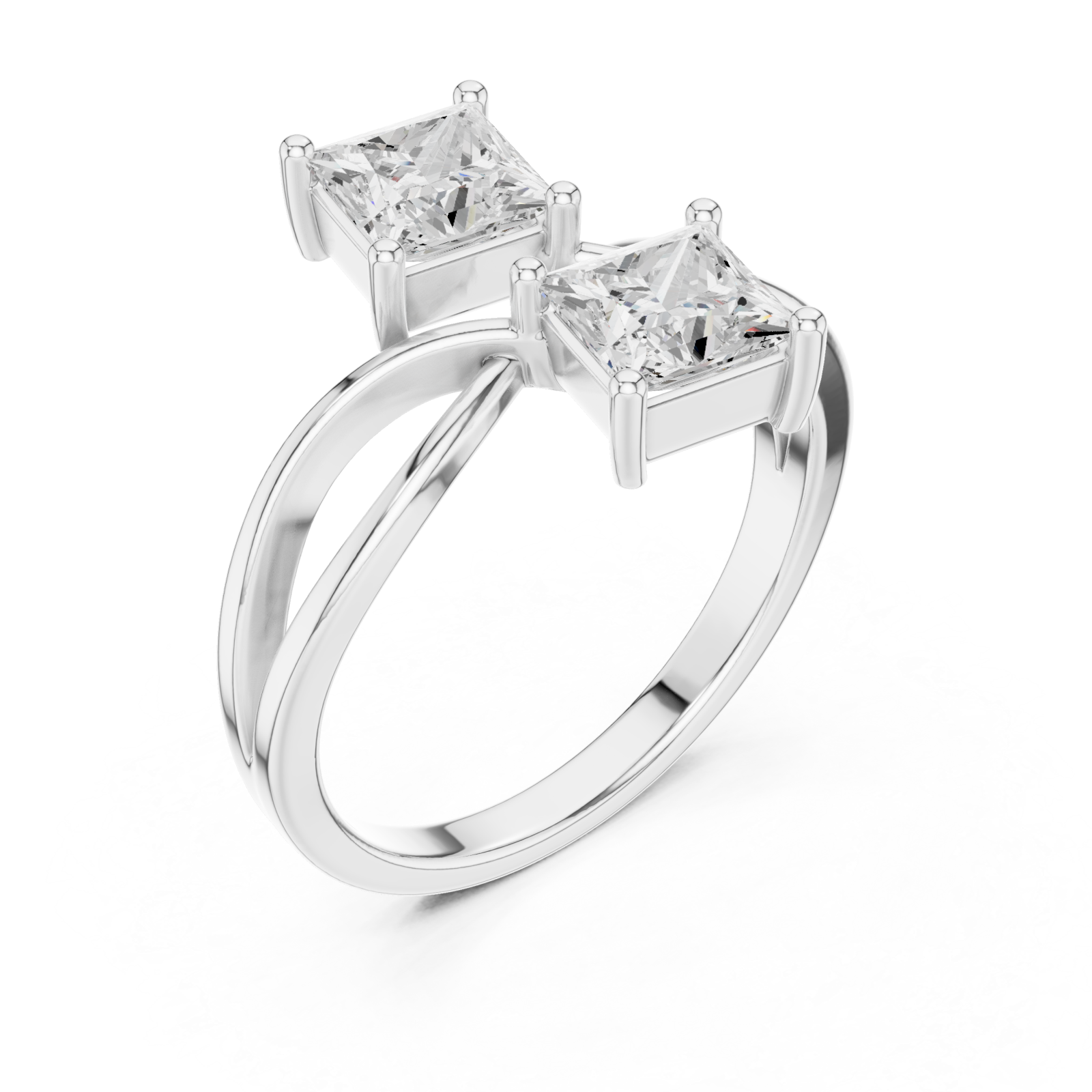 White Gold Celestial Pathway Regal Duo Ring Right View