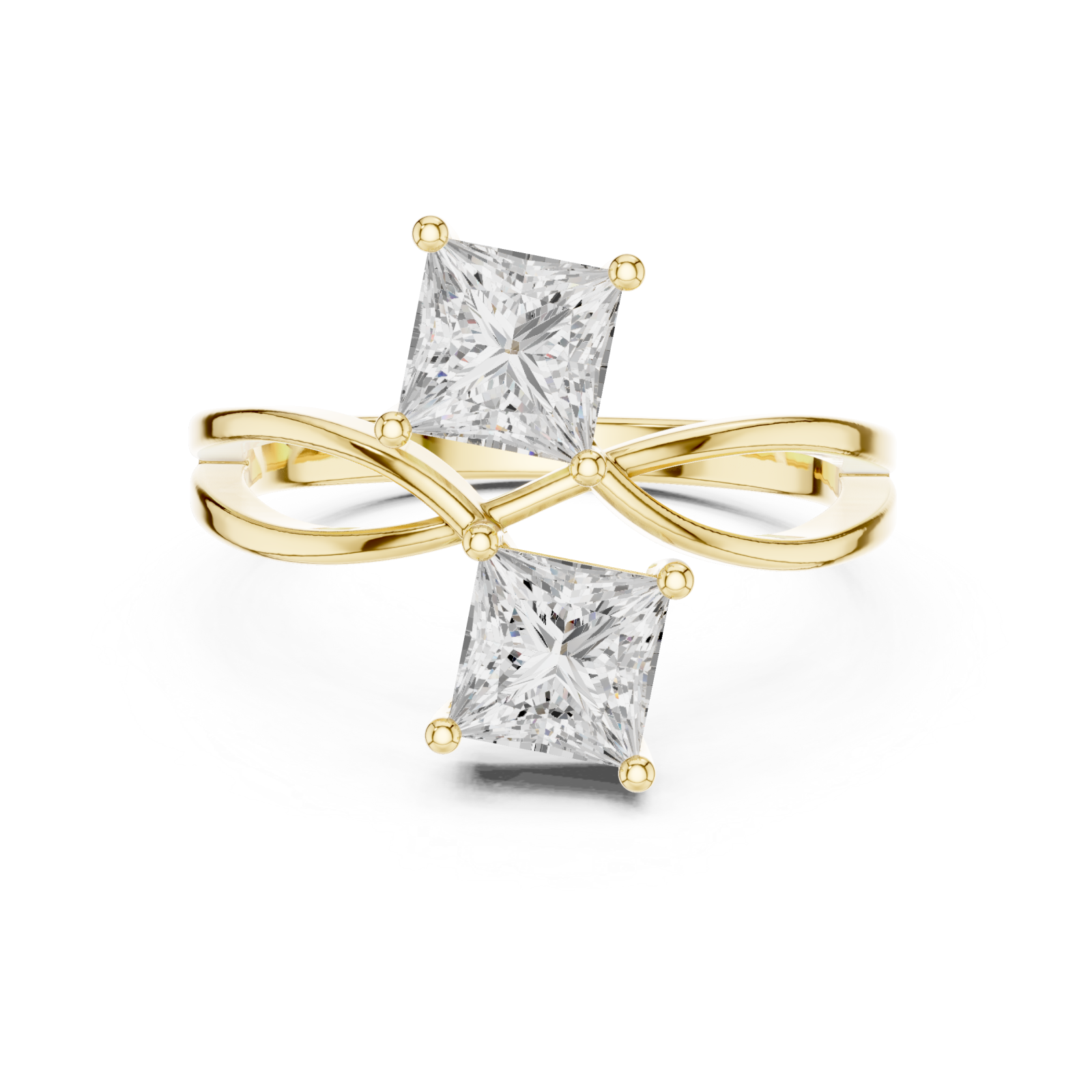  Gold Celestial Pathway Regal Duo Ring Front View